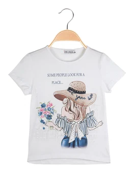 

T-shirts with print and rhinestone