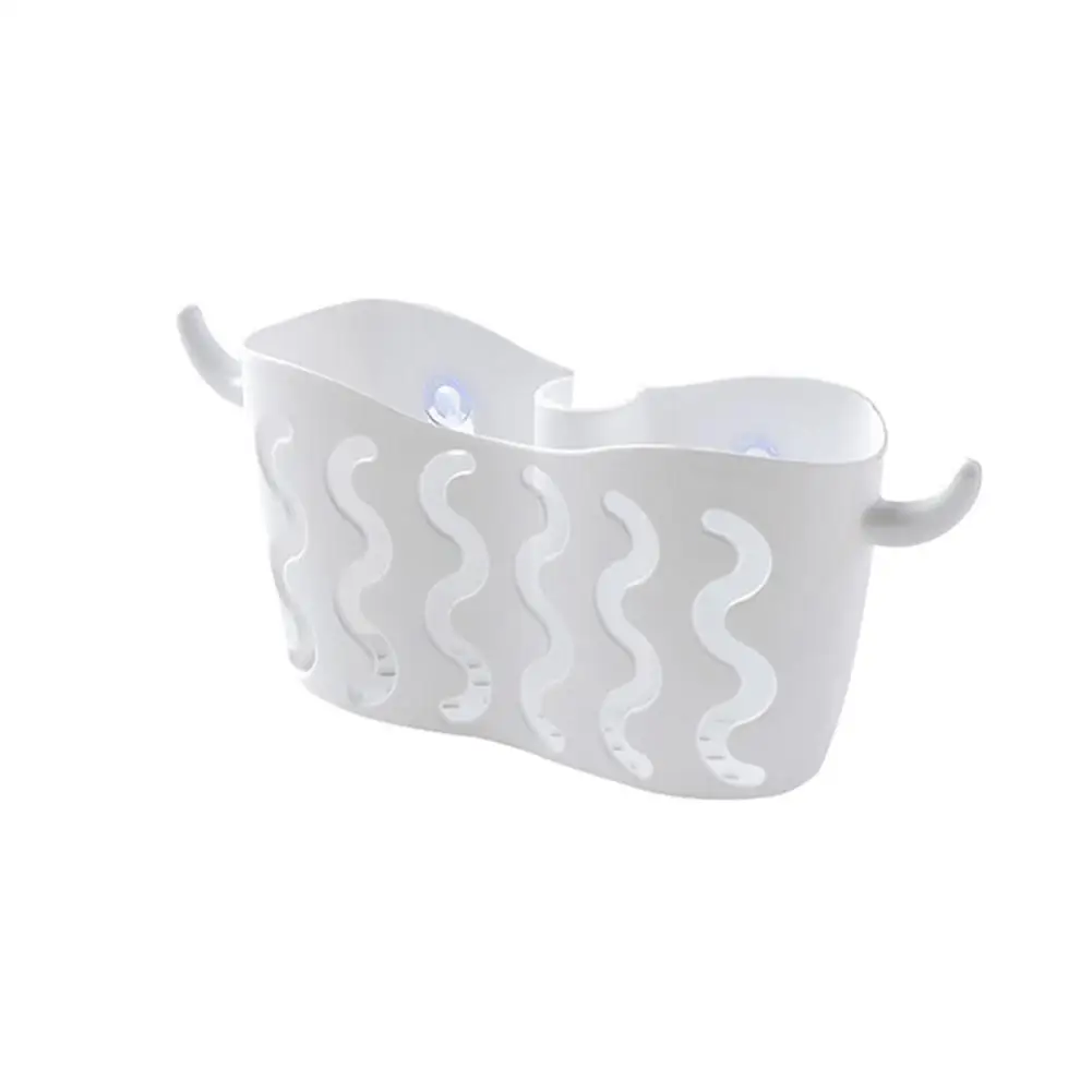 

Hollowed Hook Useful Suction Cup Sink Shelf Soap Sponge Drain Storage Rack Wall Hanging Home Sucker Basket NEW