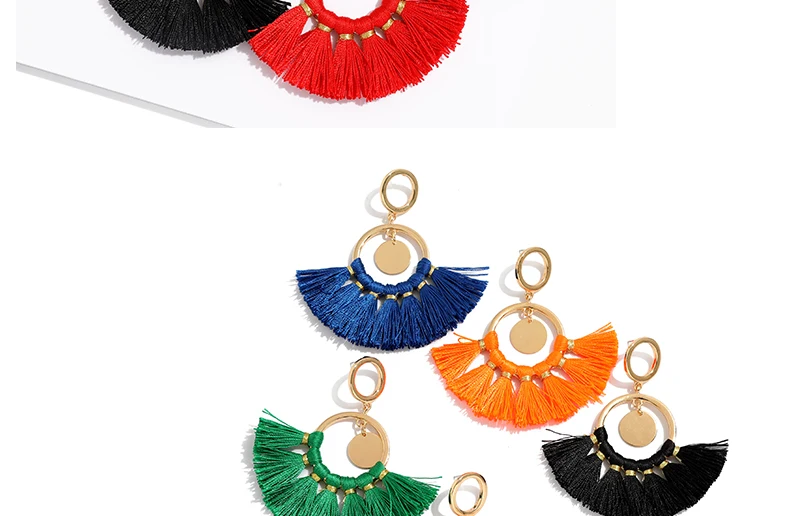Bohemian Fringed Tassel Earrings Wedding Orange Hanging Earrings for Women Punk Statement Drop Earings Fashion Jewelry (2)