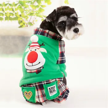 

Fashion Pet Dog Clothes Polyester Four Clothes Thick Warm Snowman Style Sweater for Small and Medium Dog Clothes(red,blue)