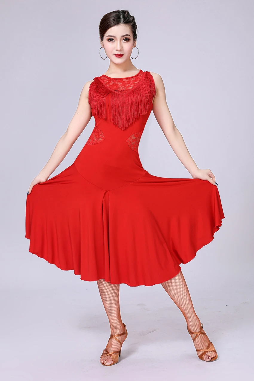 Женское платье для латиноамериканских танцев для девочек, 5 цветов, одежда с бахромой, ча-Сальса, Румба, одежда для соревнований, костюм для танго