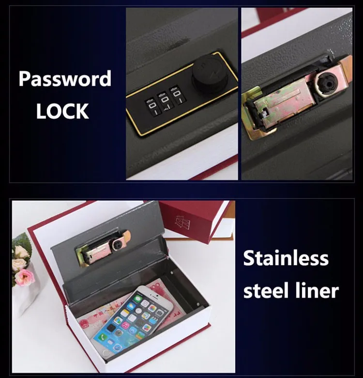 Book Safes Simulation Dictionary Secret Book Safe Money Box Case Money Jewelry Storage Collection Box Security Key Lock