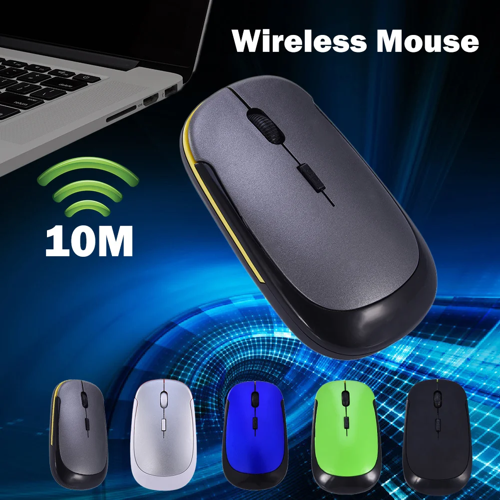 2,4G Беспроводная геймерская мышь Ganing с usb-приемником для ноутбука, компьютера, ультра тонкая оптическая игровая мышь