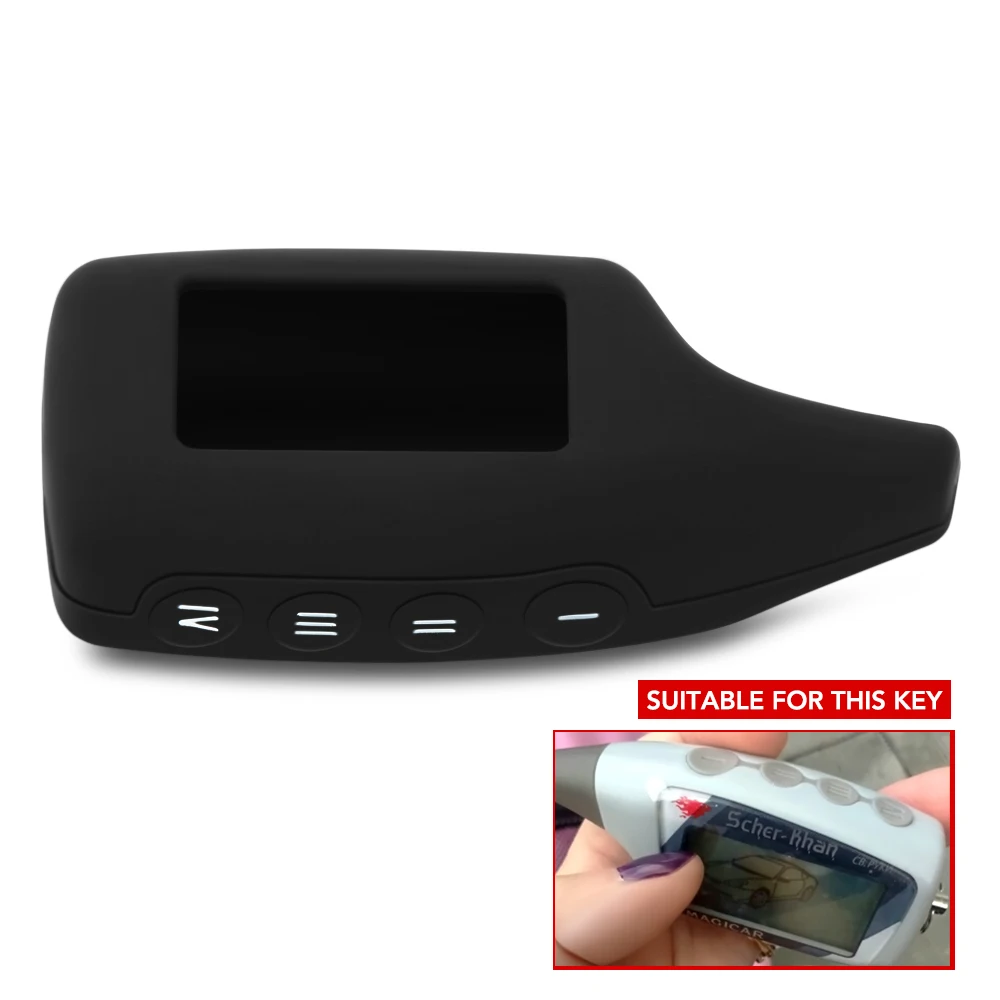 

M5 Silicone Key Case for Scher-khan Magicar 5 6 M6 Russia Version Two Way Car Alarm LCD Remote Controller Shell Cover