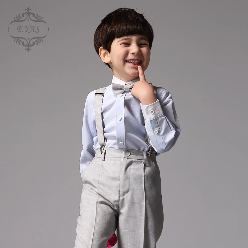 2017 eyas Boy traje formal conjunto anillo portador ropa gris 4 pc traje  Tuxedo estilo Pantalones, camisa, tirantes, BowTie k5116|suit set|boys  formalformal suit - AliExpress