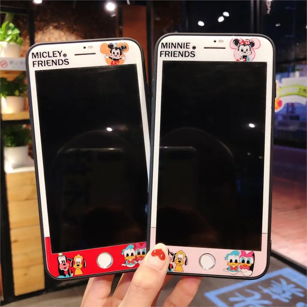 

Cartoon Pattern Screen Protector Tempered Glass For iPhone 6 6S 7 8 Plus Flim