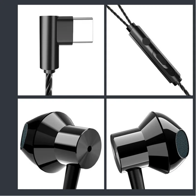 

Type-c Wired Control Music Headphones Stereo Sports Earbuds With Microphone Game Headset Earbuds For Xiaomi Huawei Samsung