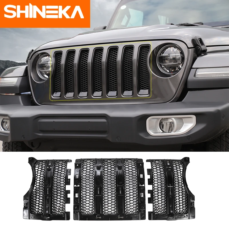 Shineka Racing Grills For Jeep Wrangler Jl Accessories 2018 Front Grill  Grille Mesh Cover Car Exterior Parts For Jeep Jl 2018 - Racing Grills -  AliExpress