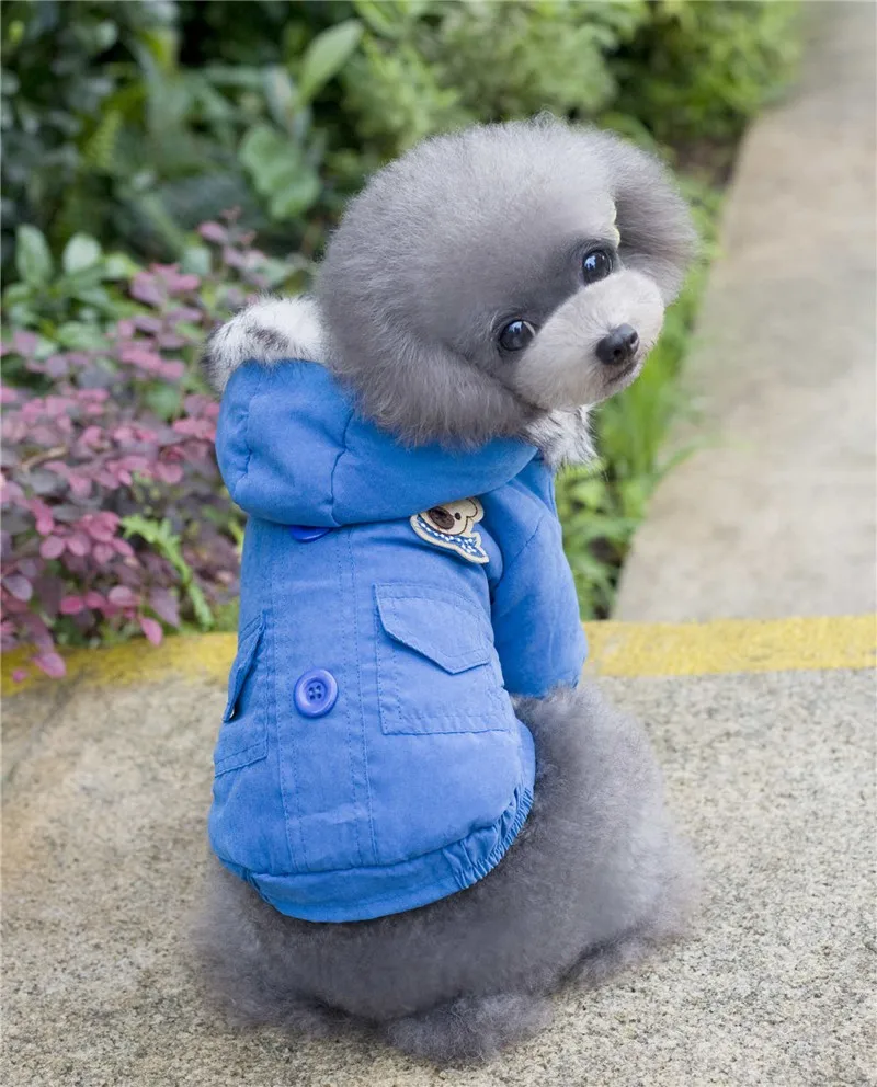A45 Зима Собаки Одежда утепленная курта для собак Pet верхняя одежда с капюшоном маленькая собака Костюмы Чихуахуа Йоркширский Пудель Костюм