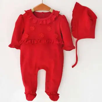 

New Born Baby Girl Rompers Long Sleeve Clothes Toddler Dress Gift Set Whith Hat Playsuit Outfits Clothes Onesies Newborn Clothes