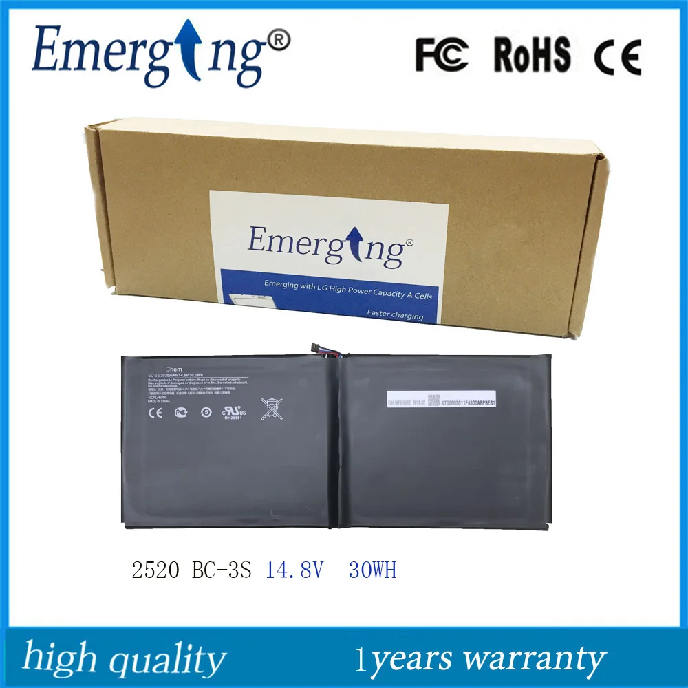 

14.8V 30WH New Original BC-3S Laptop Battery for Nokia Lumia 2520 BC-3S