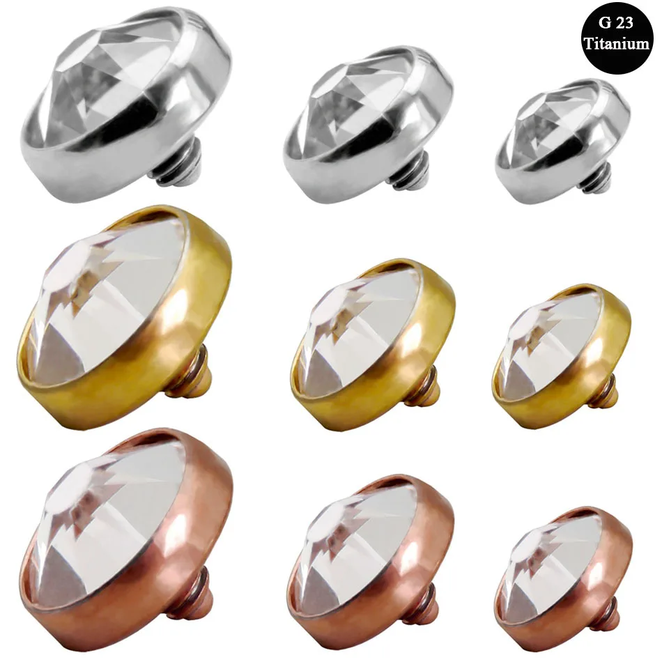 

MODRSA 2pcs/lot G23 Titanium Dermal Anchor Top Opal Micro Dermal Piercing Drivers Head Micro Dermal Piercing Body Jewelry