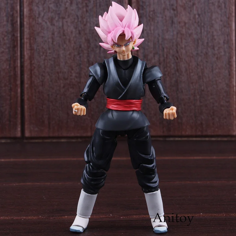 SHF S.H.Figuarts Dragon Ball SUPER Super Saiyan Rose Goku Black Zamasu PVC Gokou Black Figure Collectible Model Toy 15cm