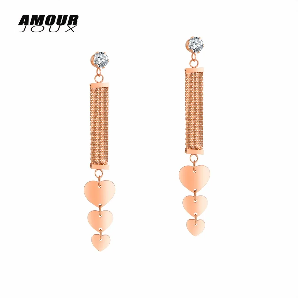 Rose gold stainless steel earrings Clearance