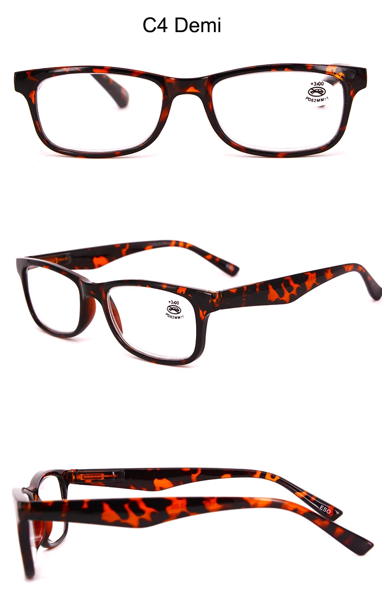 Дешевые пластиковые женские очки для чтения фиолетовые квадратные ридеры серые с тканью для чистки и мешочком скидка высокое качество коричневый янтарь