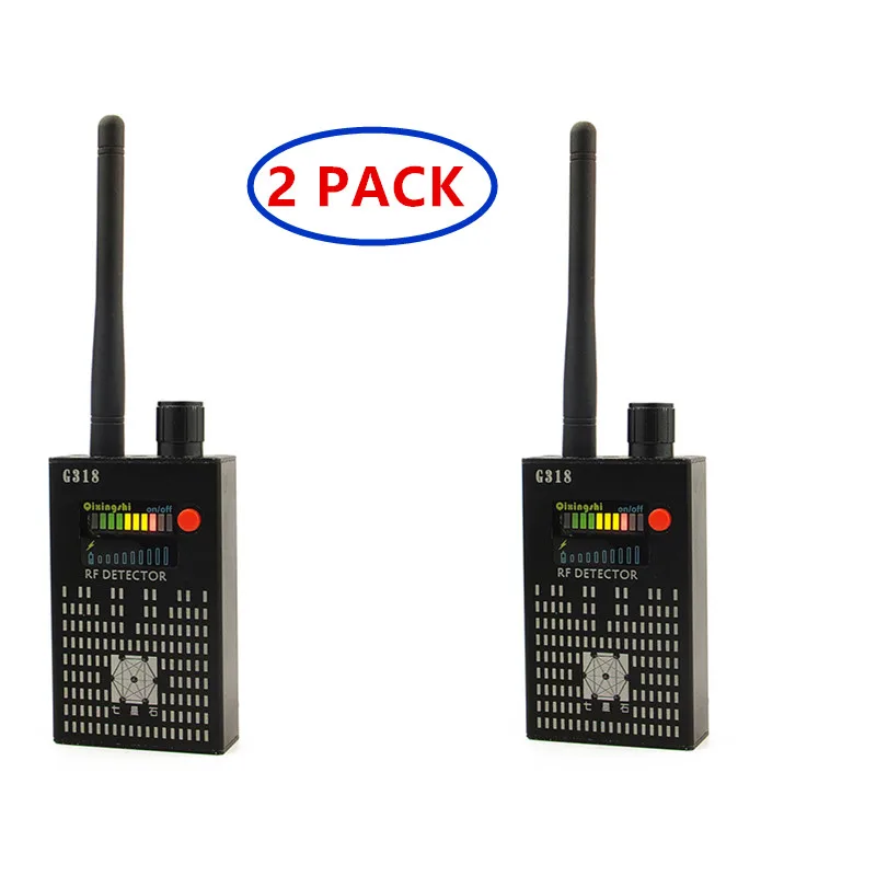 2 Pack Anti-spy Detector Camera GSM Audio Bug Finder GPS Signal Lens RF Tracker Detect Wireless Detector 1-8000Mhz