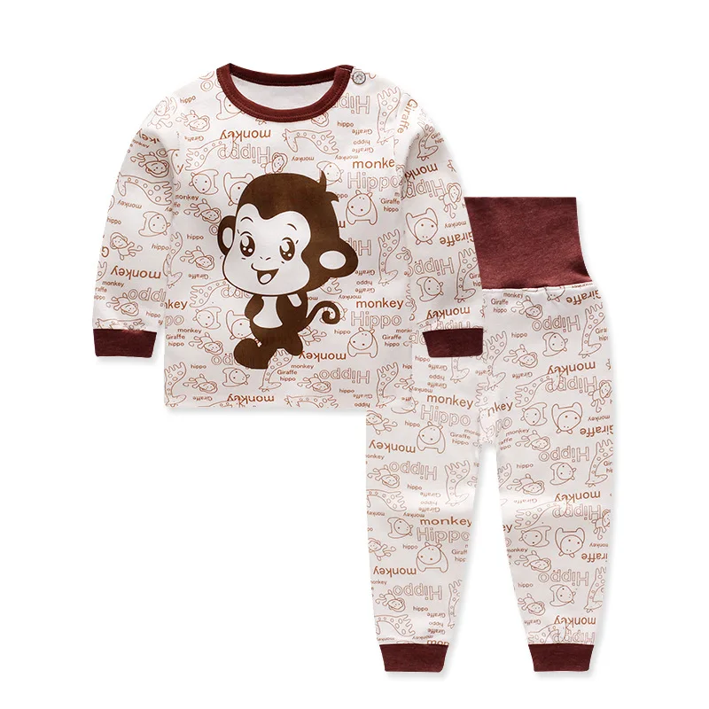 

CYSINCOS 2019 Brand New Pajamas Baby Boys Sleepwear Kids 100% Cotton Long Sleeve Fashion Cartoon Monkey Pajamas For Girls