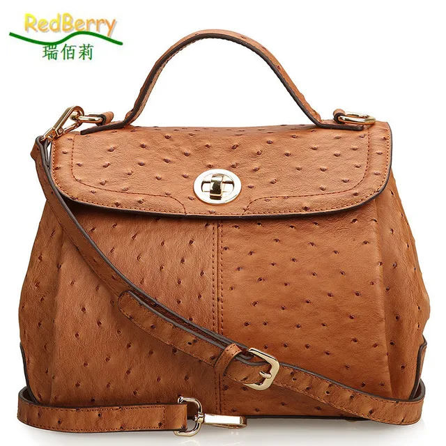 2017 Women Ostrich Genuine Leather Tote Fashion Handbags 2017 Women Ostrich Genuine Leather Tote Fashion Handbags Trendy Top Handle Bags Vintage Shoulder