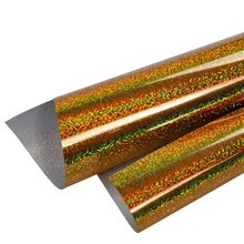 1 лист золотой лазер красочные ПУ теплопередачи винил тепла пресс футболка железа на HTV печати