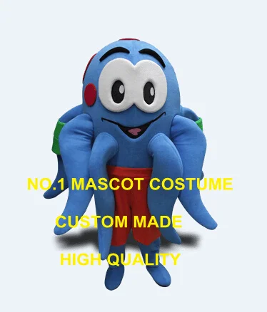 Профессиональный костюм-талисман Осьминог голубого цвета на заказ костюмы для