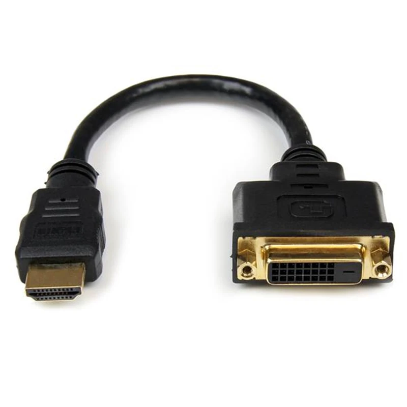 StarTech.com Adaptador de 20 см HDMI a DVI-DVI-D гембра-HDMI Macho-кабель Конвертор видео-Негро, 0,2 м, HDMI, DVI-D, ма