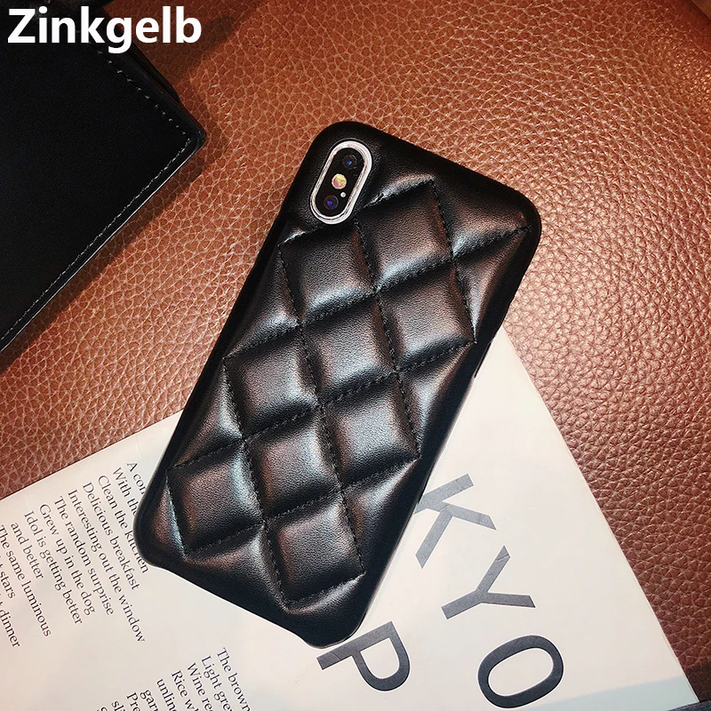 

For iPhone 11 Pro XS Max Case Cover Luxury Cute Soft Quilted PU Leather Shockproof Phone Case for iPhone 6 6s 7 8 Plus X XR Case