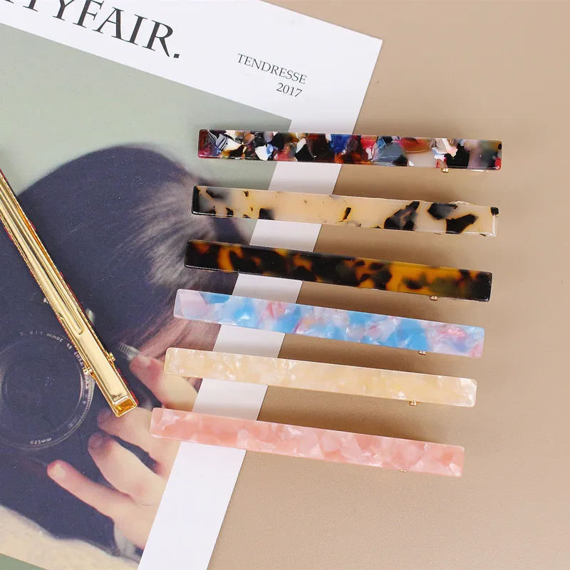

Fashion crystal hair clip leopard print hairpin barrettes hairgrips acetate headwear long side clip women girls hair accessories