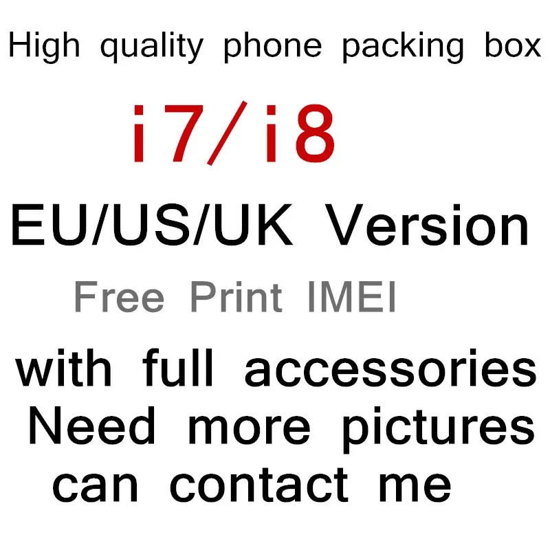 

50Pcs/lot Original Quality Box US/EU/UK Version Charger In Paper Packaging Box For iPhone 7/8 4.7 With Full Accessories