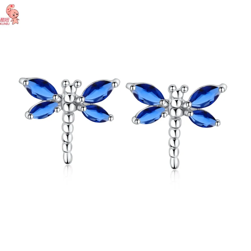 

New Fashion Dragonfly Shape Stud Earring Shining Crystal For Women