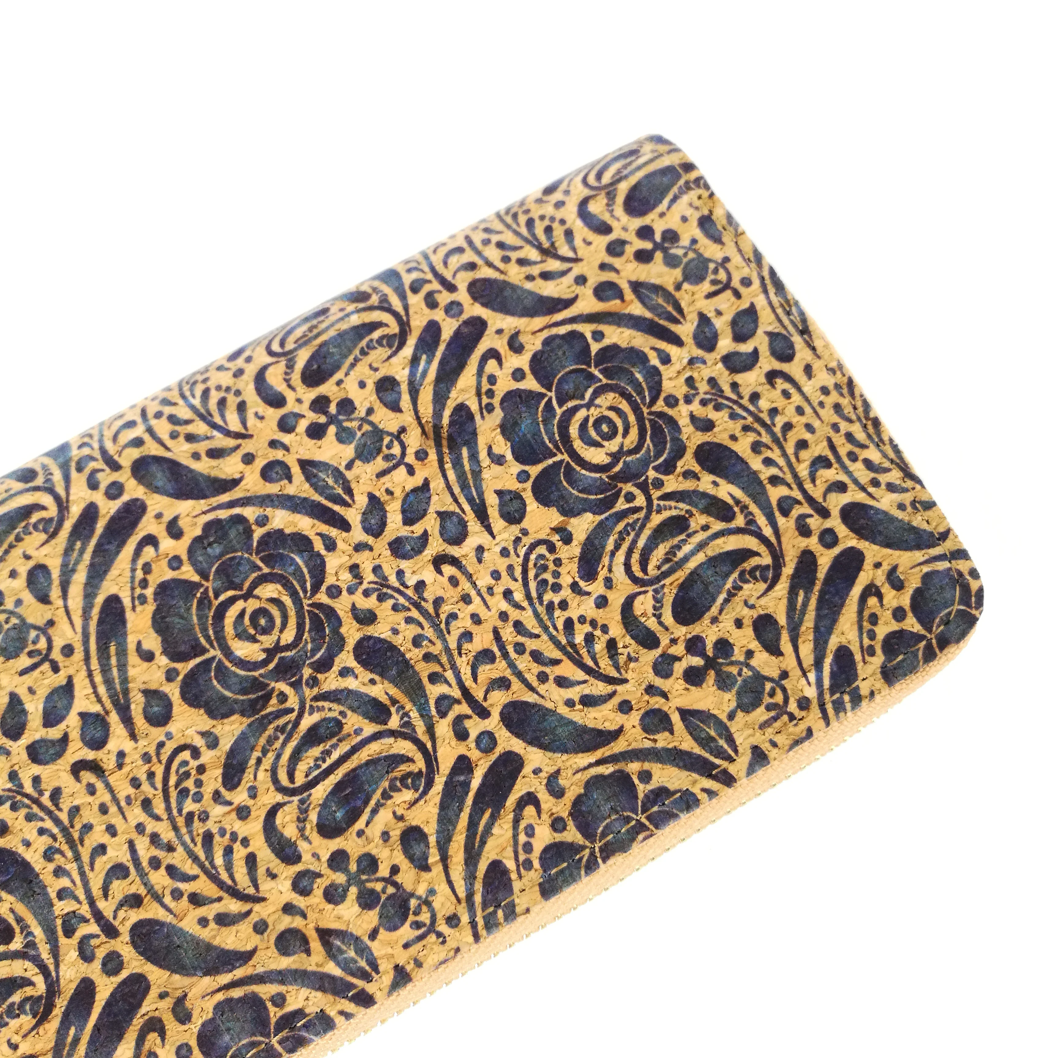 Koop NAVY BLOEM PATROON KURK VROUWEN PORTEMONNEE VEGAN PURSE