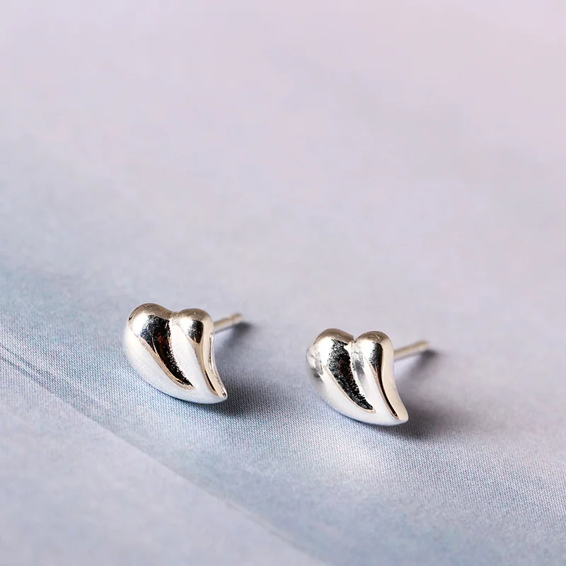cute simple earrings 100% 925 Sterling silver Jewelry fashion Hypoallergenic Stud earrings for women girl gift