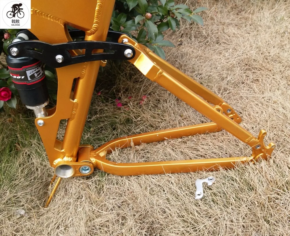 Flash Deal Kalosse   mountain  bike frame  DIY  colors  Soft-tail  Folding    26*17inch 165mm travel  mountain bicycle  frame 12