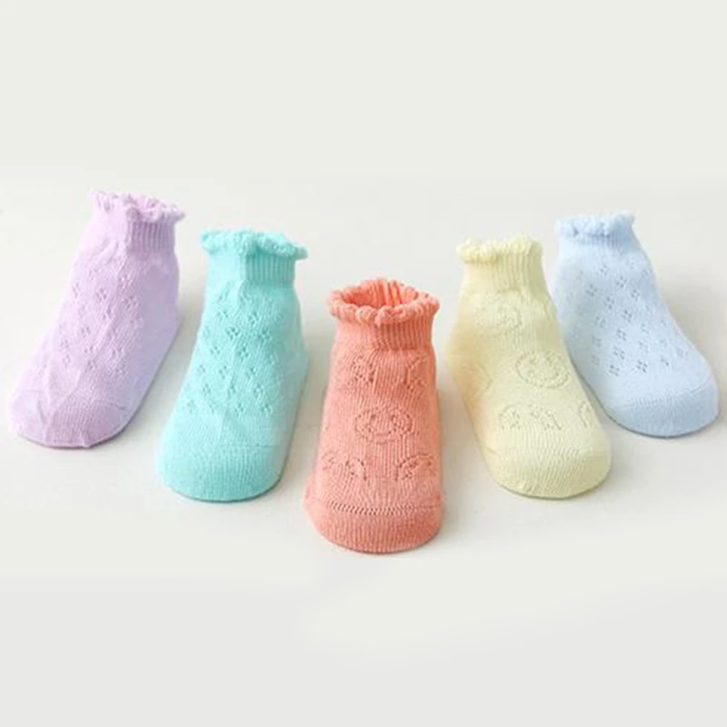 

5 Pairs Baby Socks Newborn Infants Blend Cotton Boy Girls Summer Breathable Soft