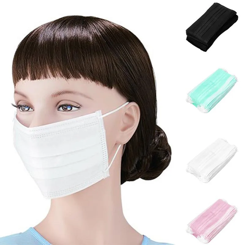 50 шт одноразовые маски для лица с петлей для ушей и рта 3 слоя противопылевые маски для рта для хирургического медицинского салона