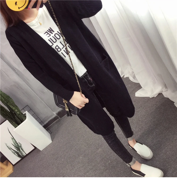 Long Sweater 2018 New sweaters women fashion loose sweater Long sleeve Open Stitch Hooded Good quality HOT Top Sweet sweater Sweaters