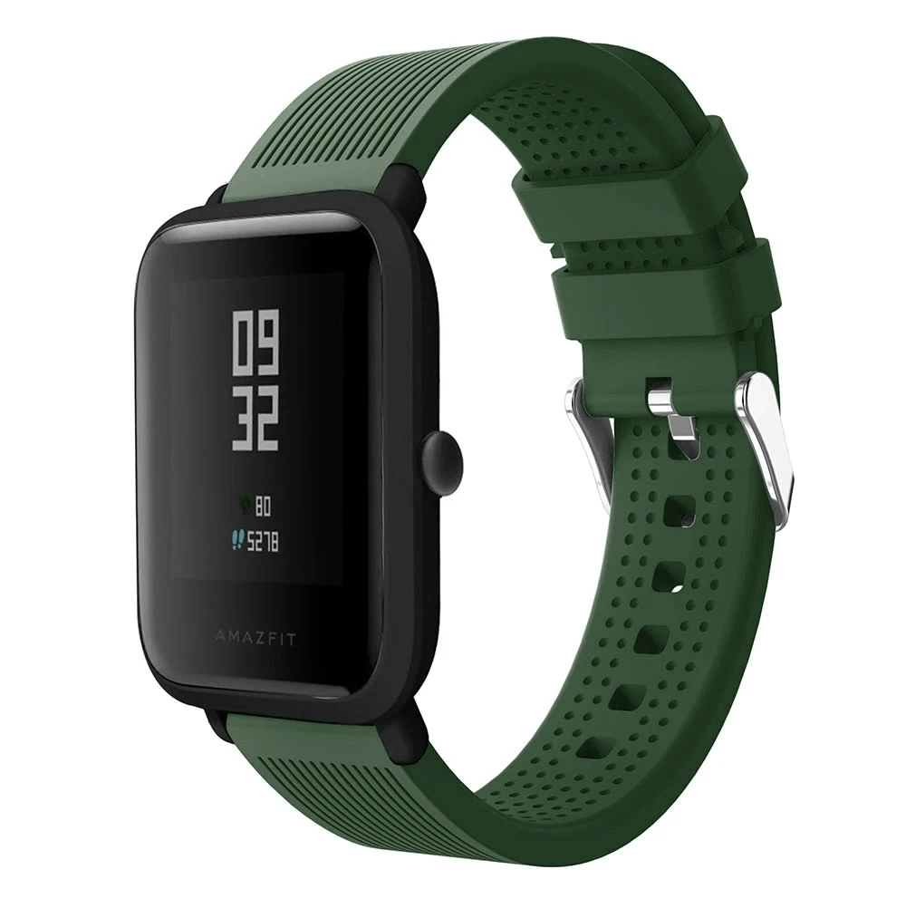 20 мм силиконовый ремешок для часов Xiaomi Huami Amazfit Bip BIT PACE Lite Молодежный умный ремешок для часов спортивный браслет ремешок на запястье водонепроницаемый