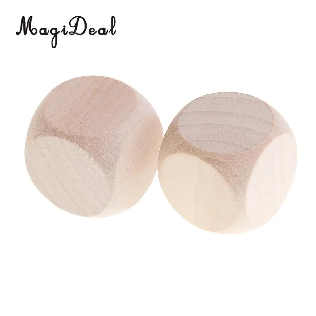 MagiDeal Funny 10Pcs Wood Dice Blank Faces for DIY Decorating Craft Projects Kid Toys Game D6 3cm Entertainment Game Dice Gifts