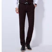 Новинка, мужские костюмы, брюки, размер 28, 36, синие, черные, серые, модные, деловые, повседневные, мужские клетчатые брюки, тонкие, элегантные, мужские брюки
