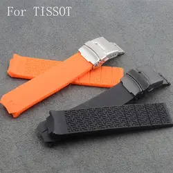 20 мм 21 мм силиконовые резиновый ремешок ремень ремешок для Тиссо часы T-touch T013 T047 с логотипом развертывания застежка пряжка