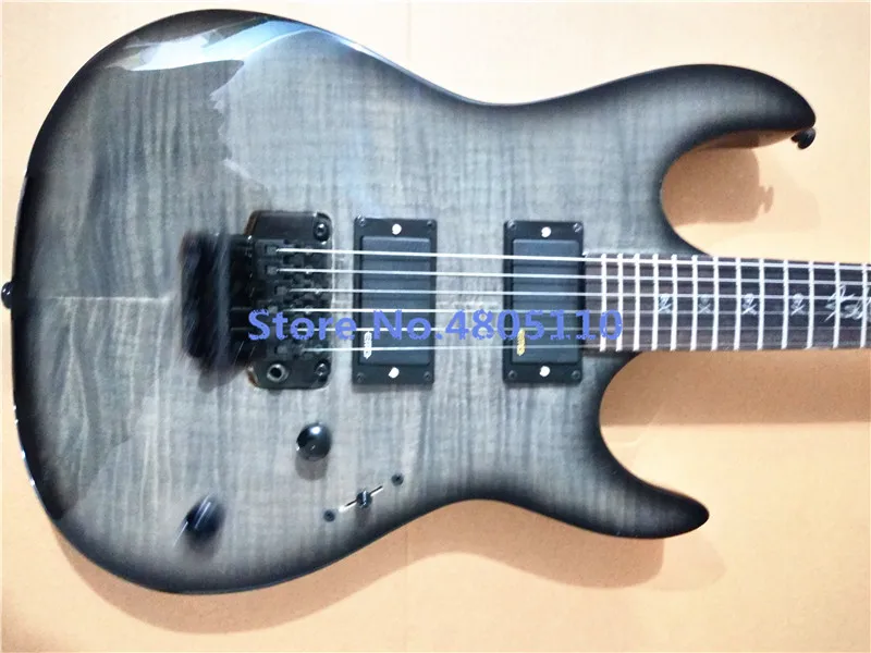 

Production of high - grade ES electric guitar, black tiger veneer, closed pickups, one - piece connection