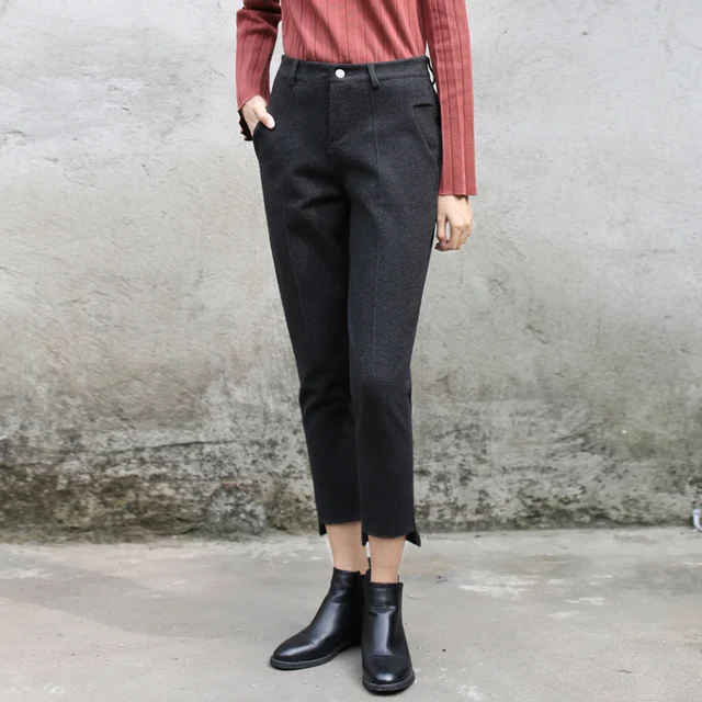 Bisnis kasual Wol Pergelangan Kaki Panjang Celana Harem Bisnis kasual Wol Pergelangan Kaki Panjang Celana Harem