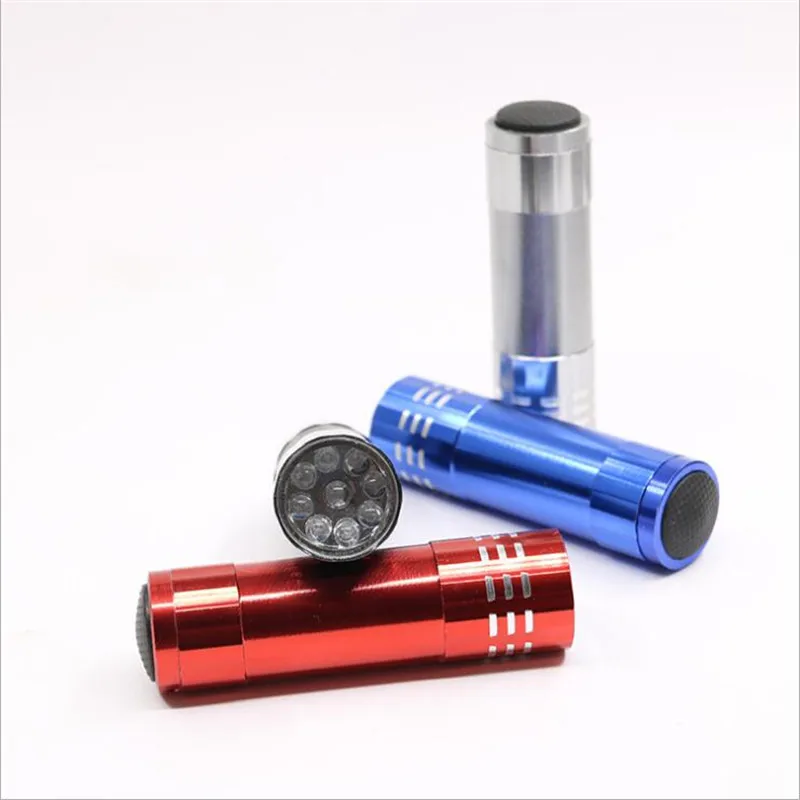 

9leds mini portable aluminum alloy led flashlight glare pocket torch waterproof flashlight for camping travel emergency by 3*AAA