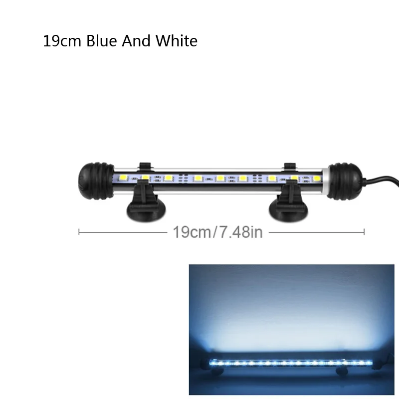 9cm 29cm 39cm 49cm Aquarium LED Fish Tank lamp LED Tube Bulb 9/15/21/27leds Bar Light Submersible Waterproof 100-240V EU Plug 