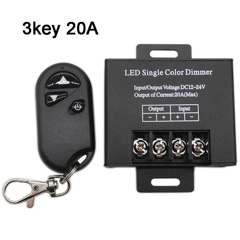 Мини 3 ключа одноцветные Диммер контроллер для 5050 3528 3014 2835 Светодиодные ленты светильник ленты лампы 12V 24V - Цвет: 3 Key  20A