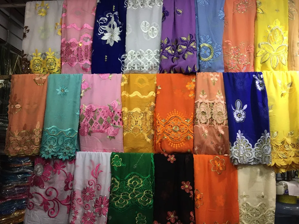 Африканский шарф, Африканский мусульманский женский шарф с вышивкой, многофункциональные шарф-Шали Обертывания, высокое качество для женщин шарф