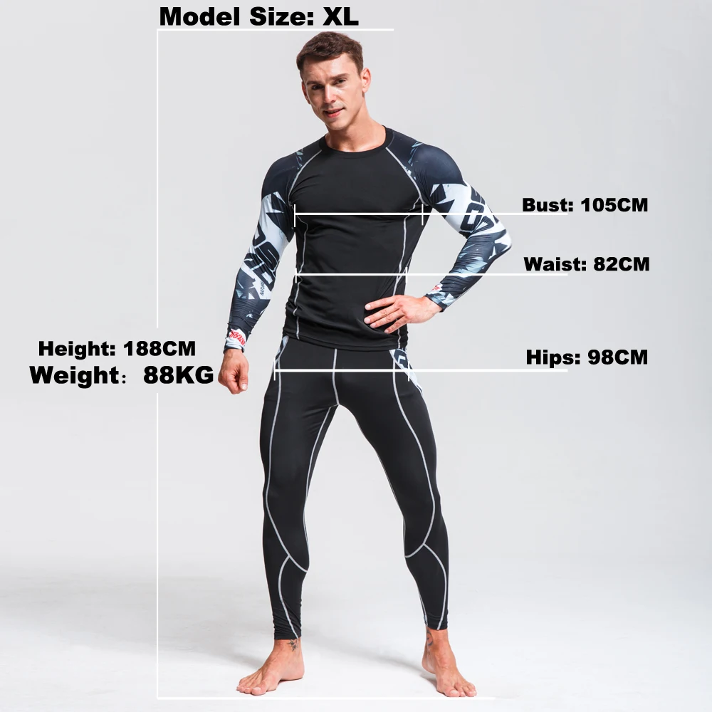 Top New Quality Men Thermal Underwear Set Tracksuit Compression Sweat Quick Dry  Underwear Thermal  Mens Clothes Long Johns 3