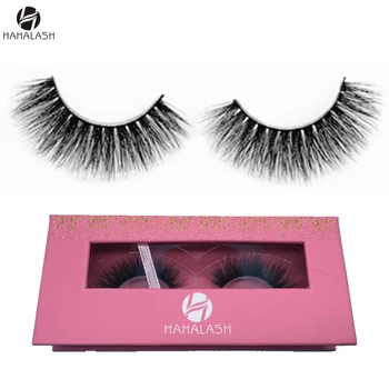 

HaHaLash 3D fake lash Mink Eyelashes high quality 100% natural hair made by hand popular deign OEM/ODM box lash factory price