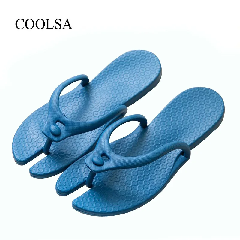 

COOLSA Women New Arrival Flat Beach Flip Flops Women EVA Non-slip Bath Slippers Women Solid Slides Drop Shipping Travel Slippers