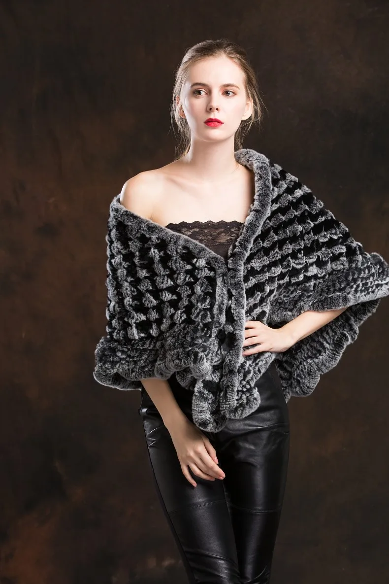 ZY87009 новое поступление женский модный большой шарф с кроличьим мехом Рекс цветной теплый зимний шарф