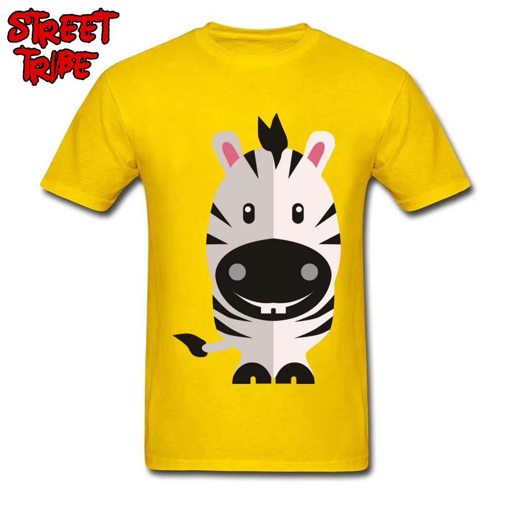 cute zebra T-Shirt for Men 3D Printed Mother Day T Shirt Short Sleeve 2018 New Fashion Clothing Shirt Crew Neck 100% Cotton cute zebra yellow